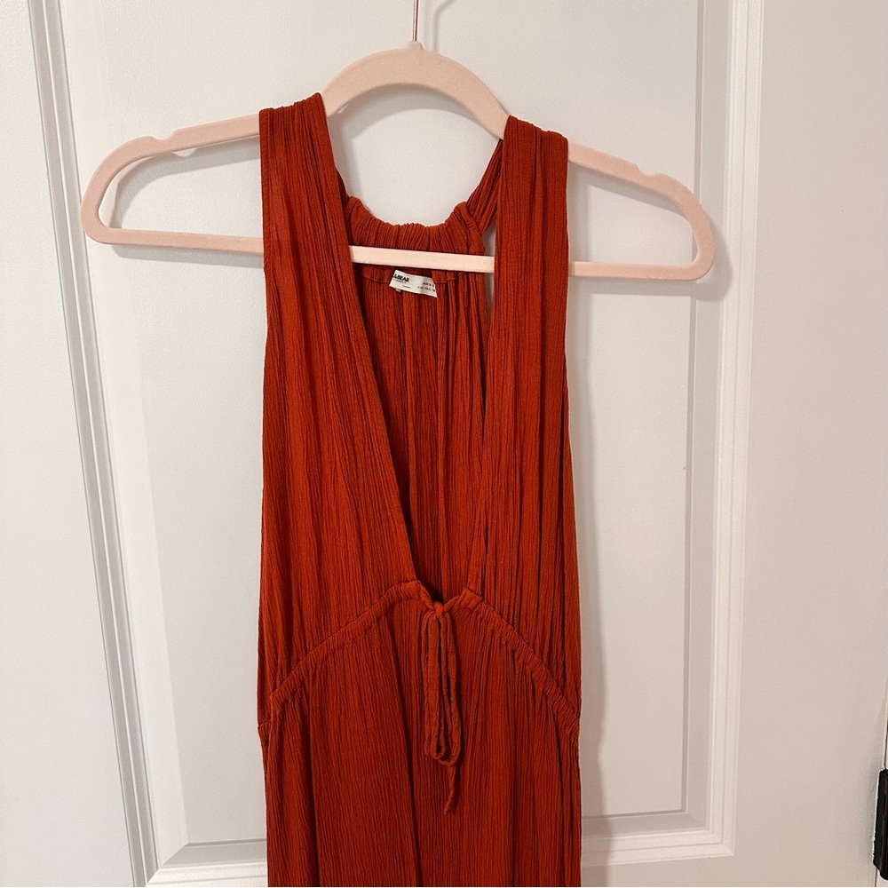 Orange Sleeveless Maxi Dress